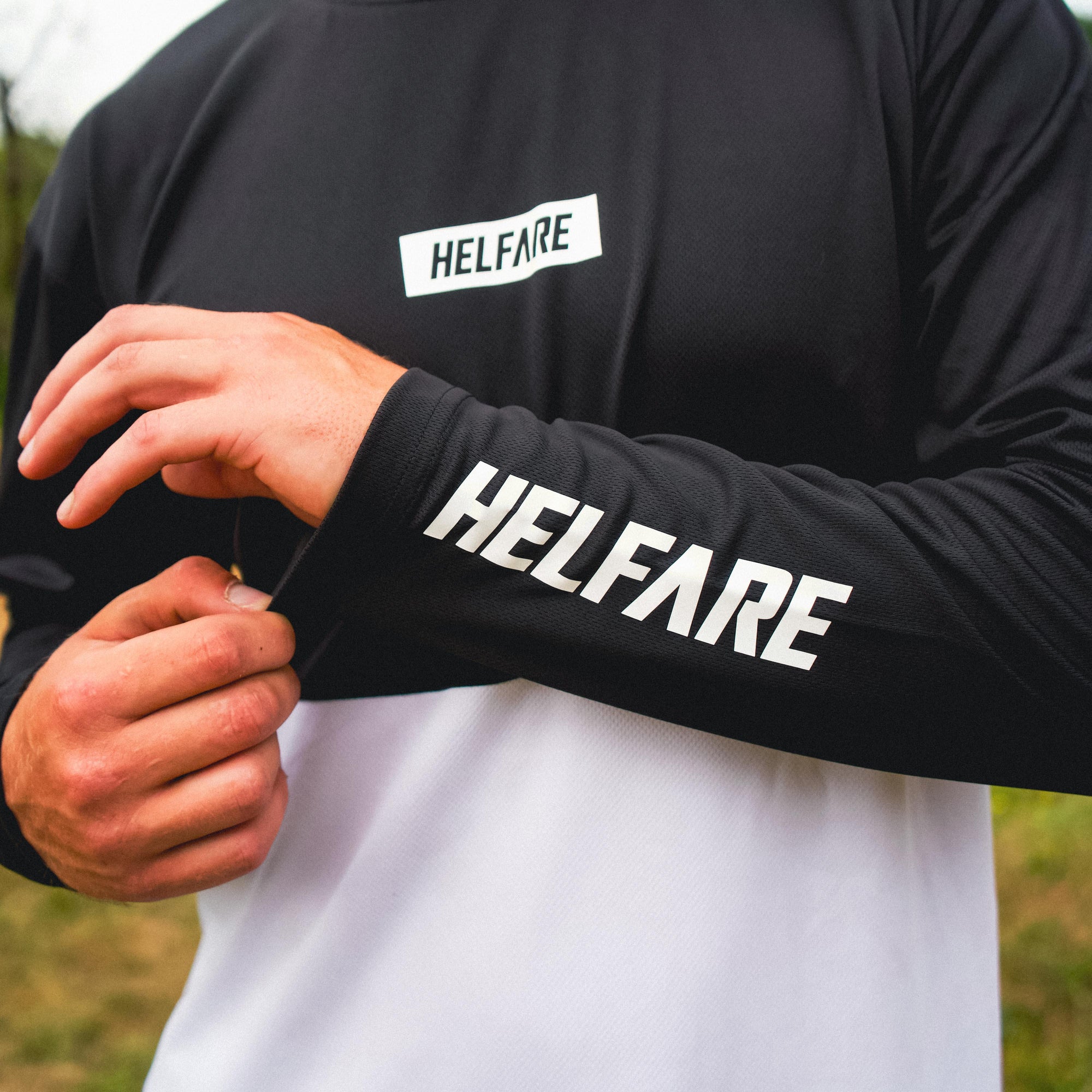 Cadence Long Sleeve Jersey | Black - HELFARE